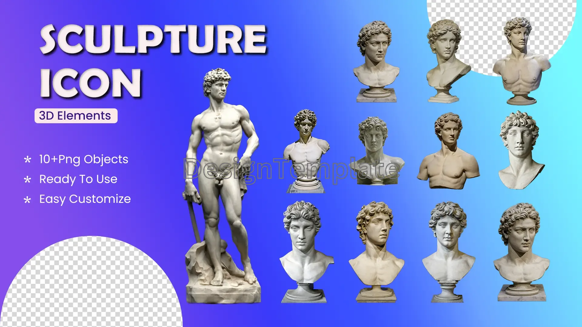 Historical Statues 3D Elements Pack